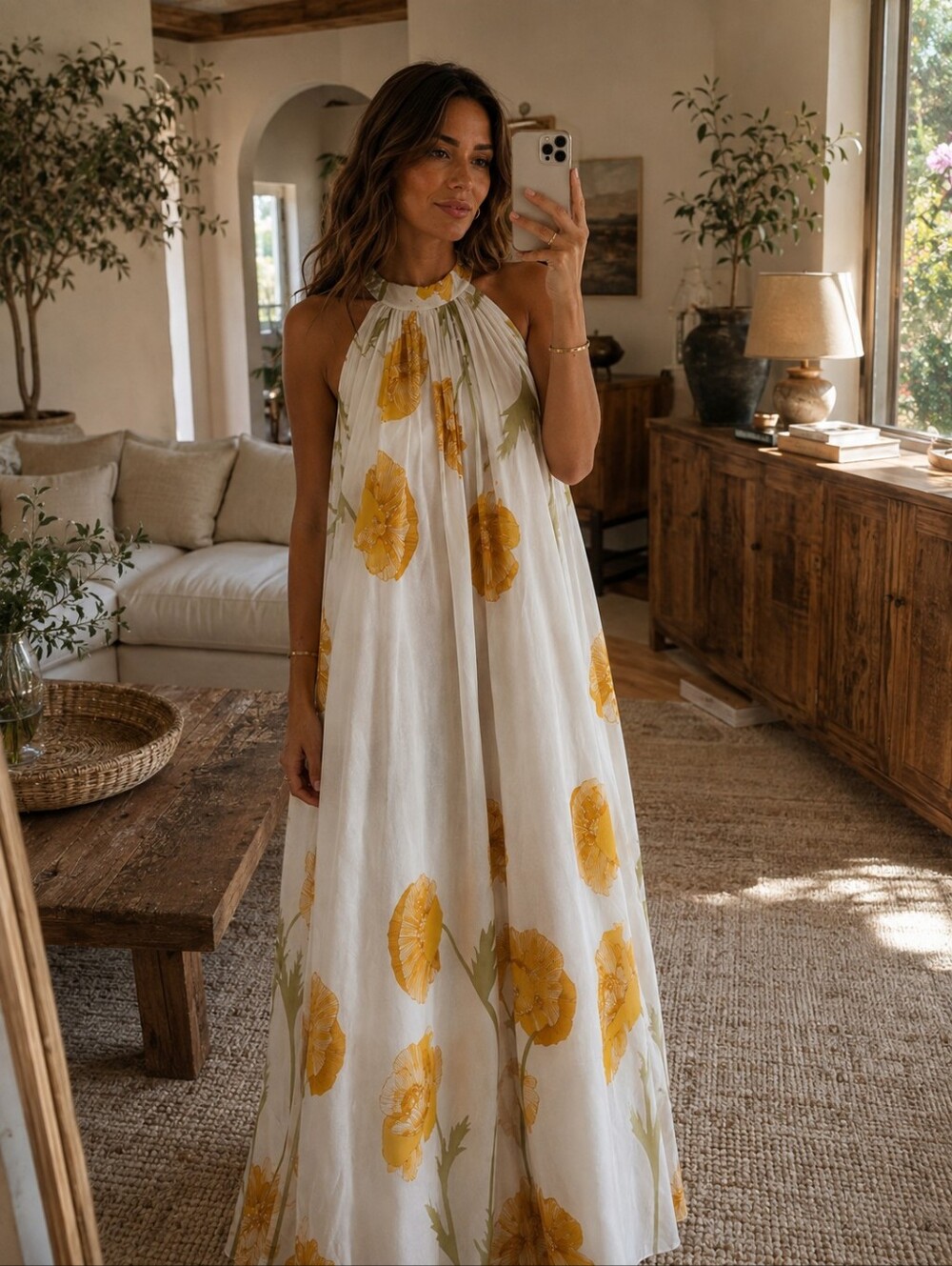 Vianova Halter Floral Maxi Dress